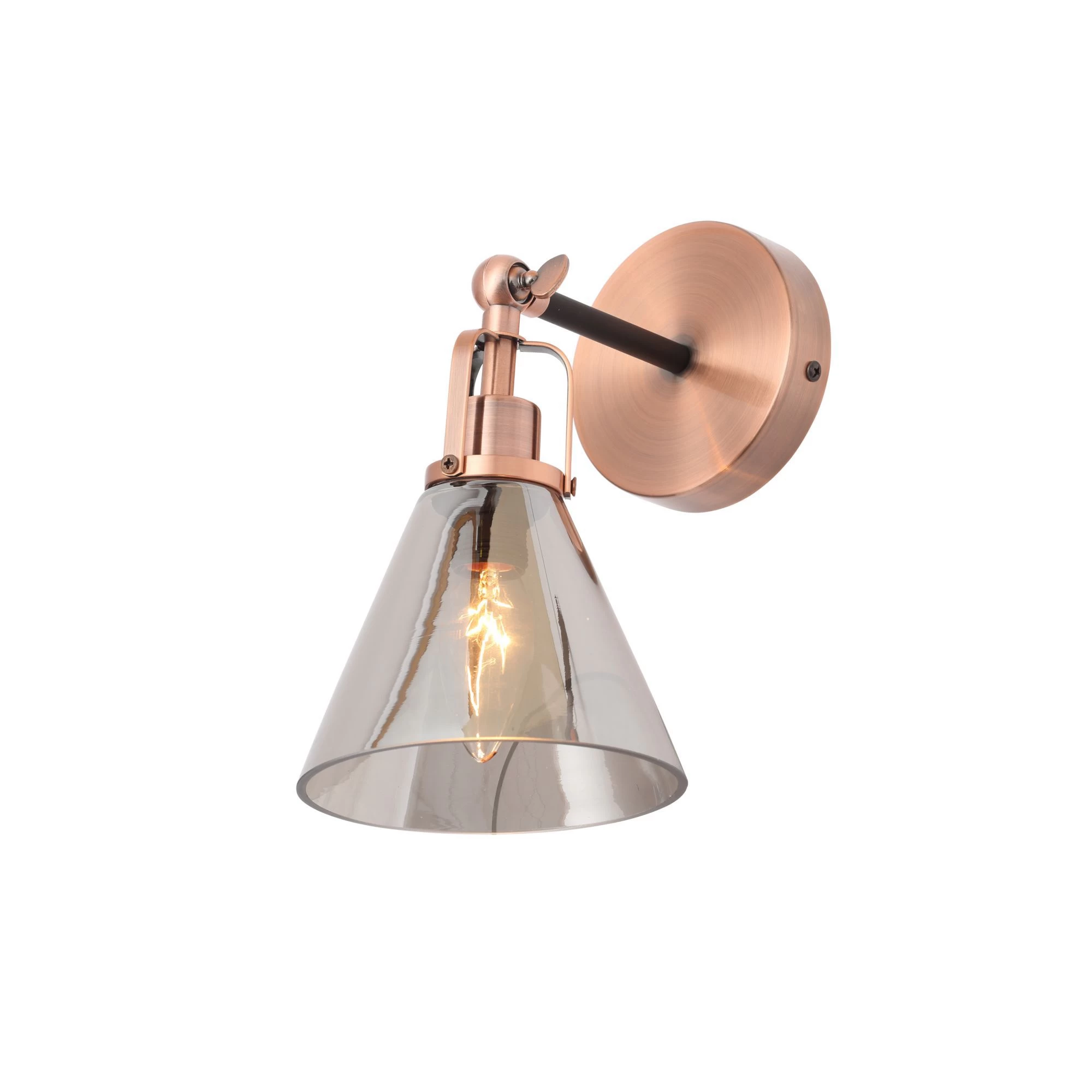 Dafyd Cone Antique Copper & Smoke Wall Light 3 Dafyd Cone Antique Copper & Smoke Wall Light