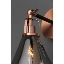 Dafyd Cone Antique Copper & Smoke Wall Light 9 Dafyd Cone Antique Copper & Smoke Wall Light -Professional Electrical Lighting Store dafyd cone antique copper smoke wall light5020024705335 03i bq