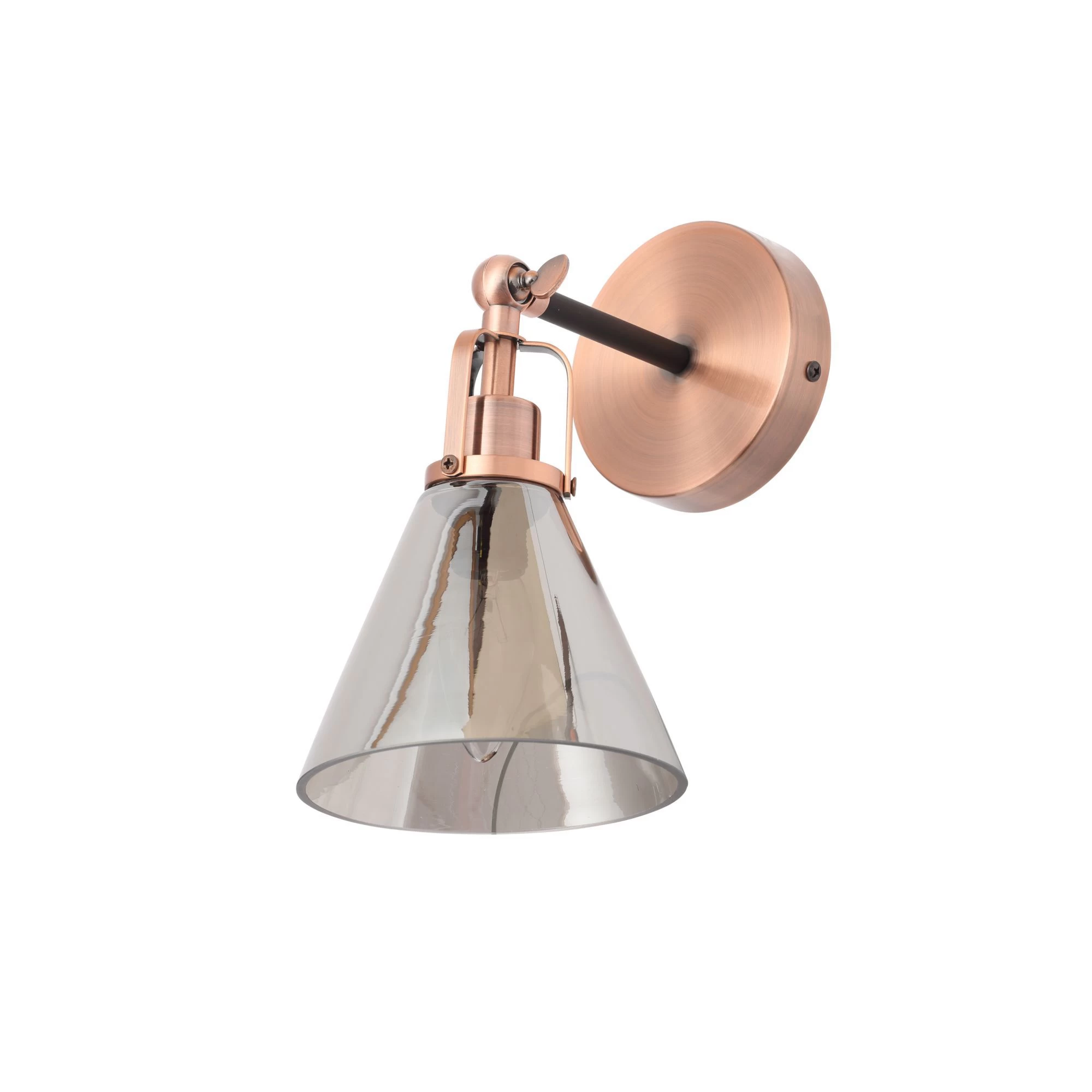 Dafyd Cone Antique Copper & Smoke Wall Light 4 Dafyd Cone Antique Copper & Smoke Wall Light - Image 2
