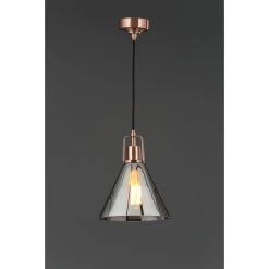 Dafyd Pendant Antique Copper & Smoke Ceiling Light