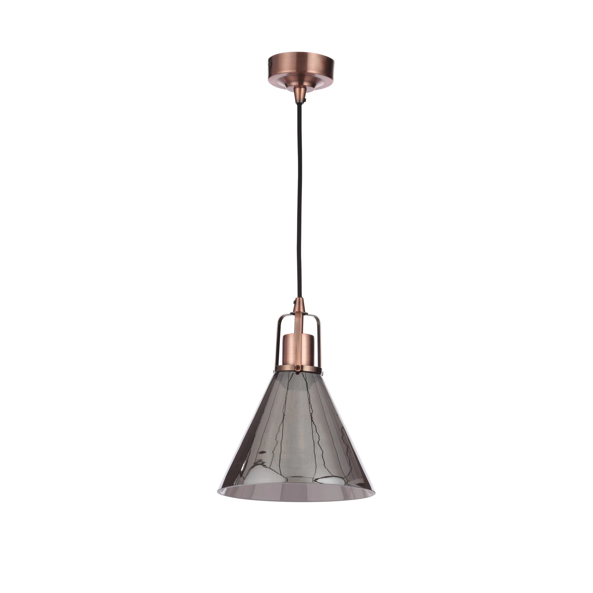 Dafyd Pendant Antique Copper & Smoke Ceiling Light 6 Dafyd Pendant Antique Copper & Smoke Ceiling Light - Image 4
