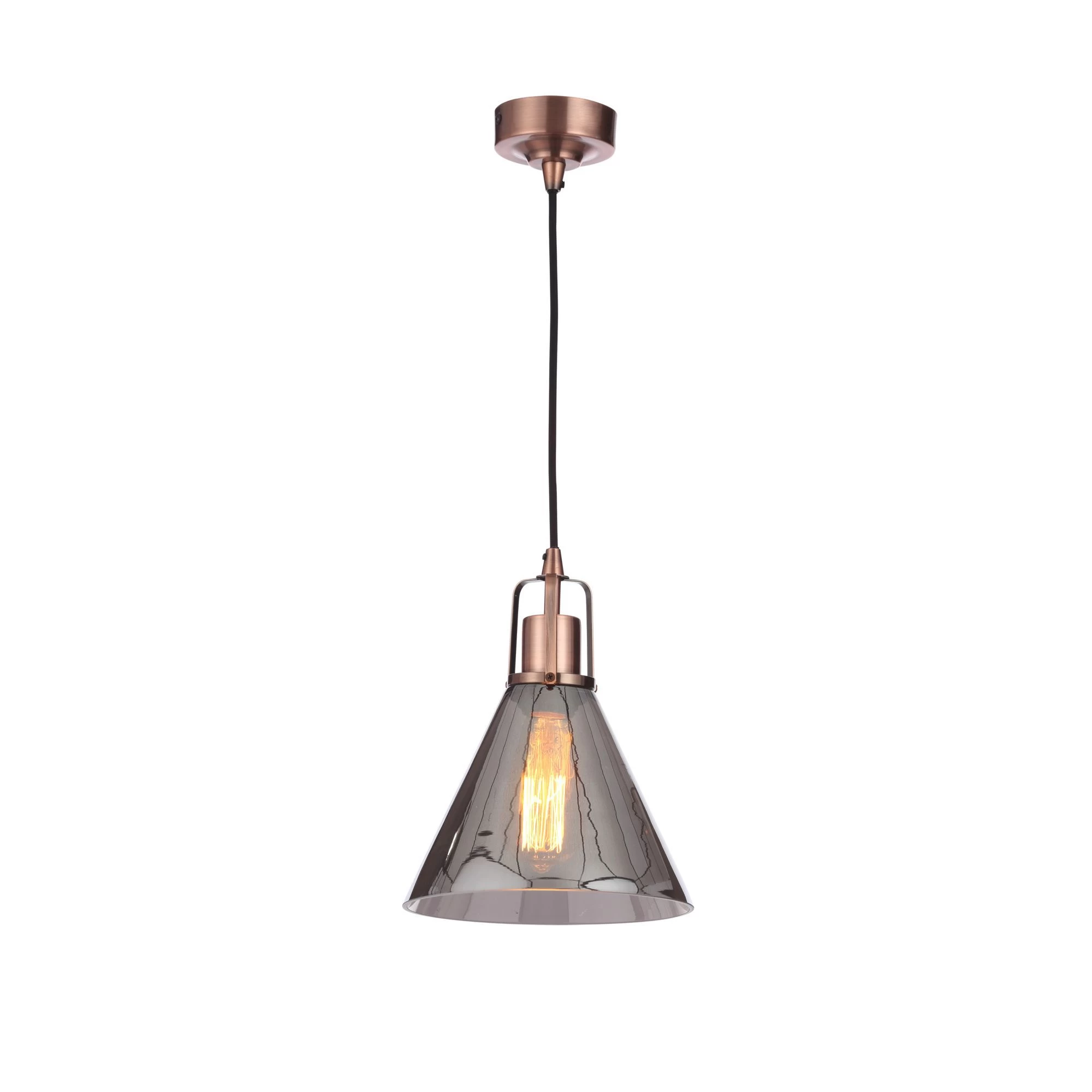 Dafyd Pendant Antique Copper & Smoke Ceiling Light 8 Dafyd Pendant Antique Copper & Smoke Ceiling Light - Image 6