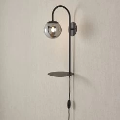 Dasha Matt Black Plug-in Wall Light