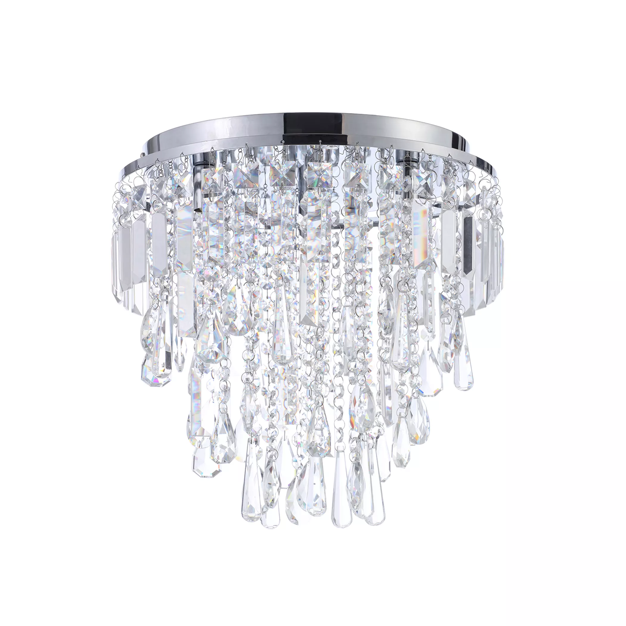 Despina Crystal Chrome Effect 3 Lamp Ceiling Light 8 Despina Crystal Chrome Effect 3 Lamp Ceiling Light - Image 6