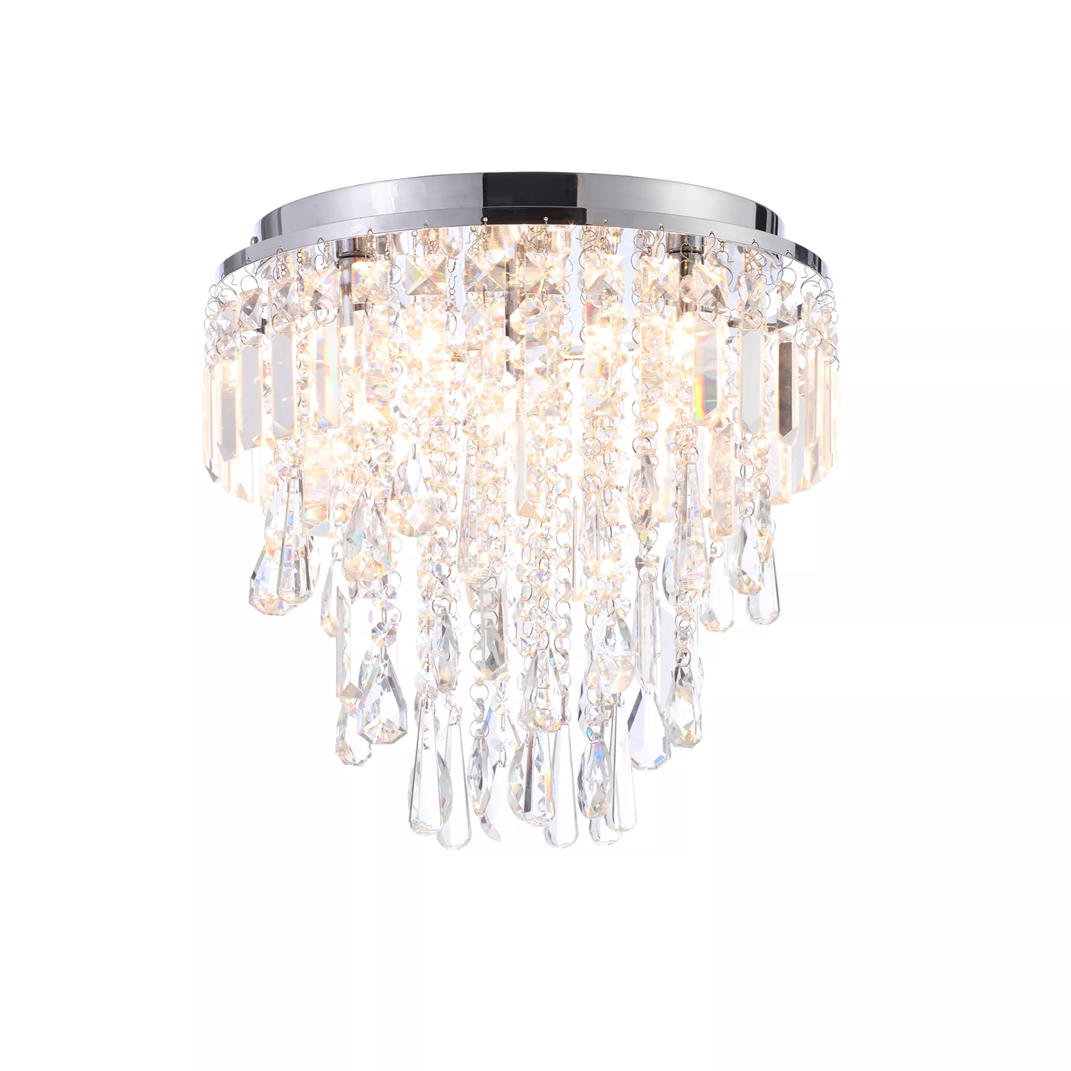 Despina Crystal Chrome Effect 3 Lamp Ceiling Light 7 Despina Crystal Chrome Effect 3 Lamp Ceiling Light - Image 5