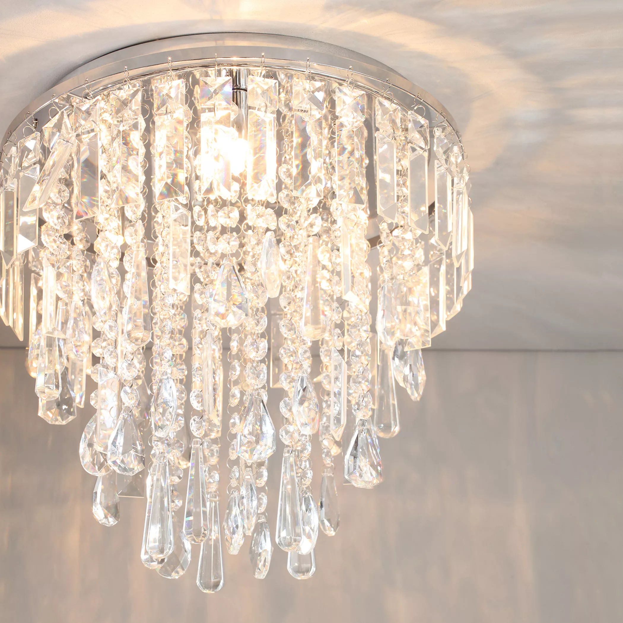 Despina Crystal Chrome Effect 3 Lamp Ceiling Light 9 Despina Crystal Chrome Effect 3 Lamp Ceiling Light - Image 7