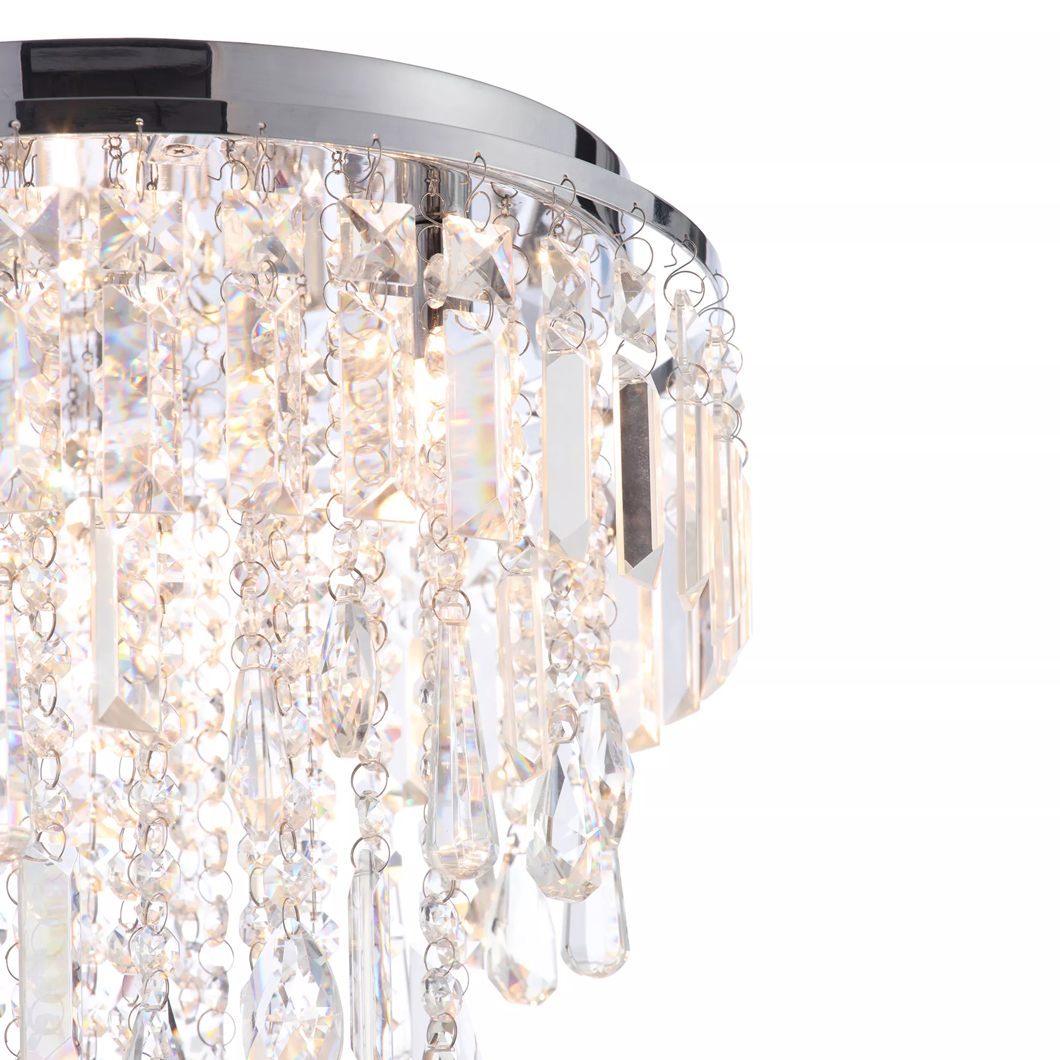 Despina Crystal Chrome Effect 3 Lamp Ceiling Light 6 Despina Crystal Chrome Effect 3 Lamp Ceiling Light - Image 4