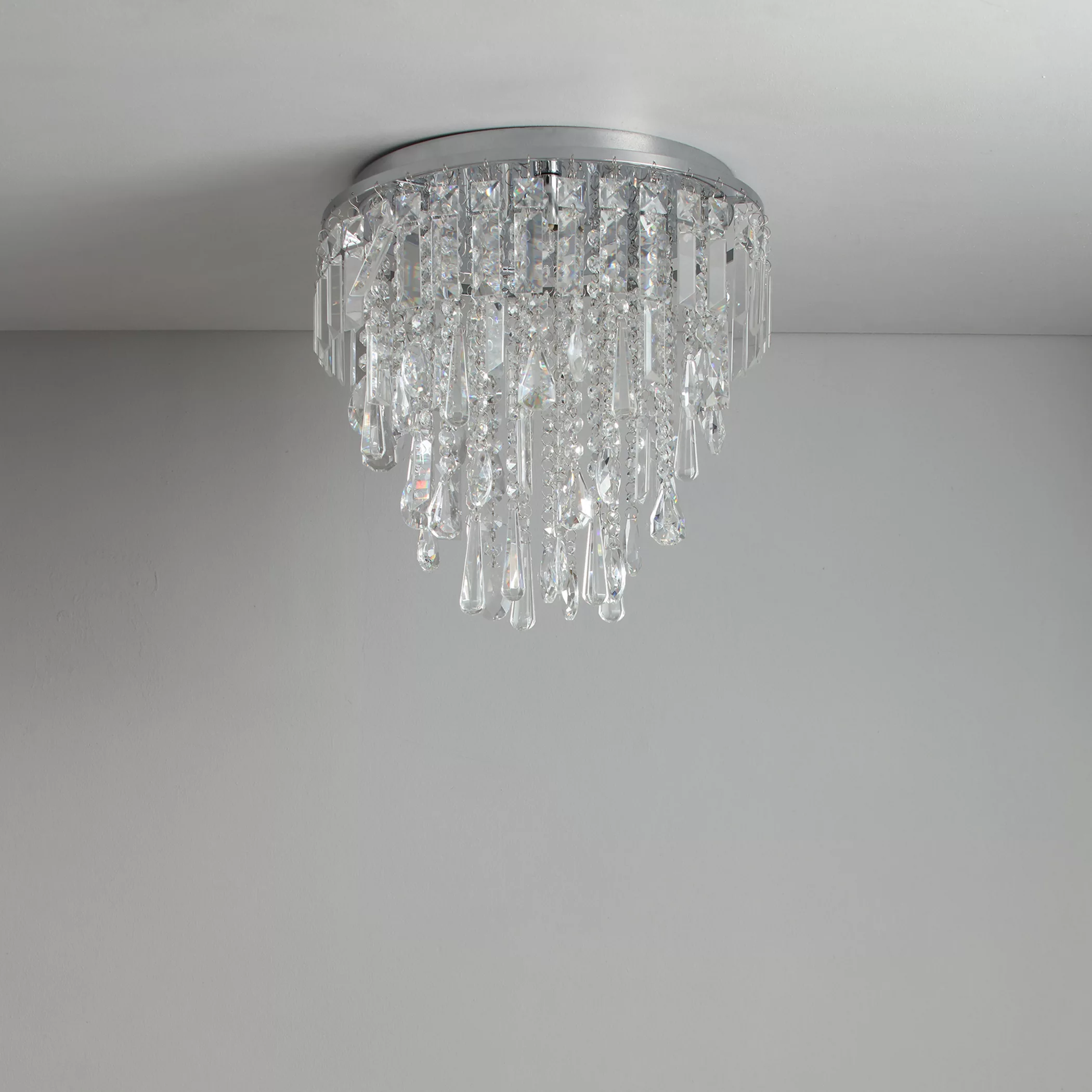 Despina Crystal Chrome Effect 3 Lamp Ceiling Light 5 Despina Crystal Chrome Effect 3 Lamp Ceiling Light - Image 3