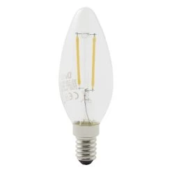 Diall 1.8W 250lm Clear Candle Warm White LED Filament Light Bulb, Pack Of 6