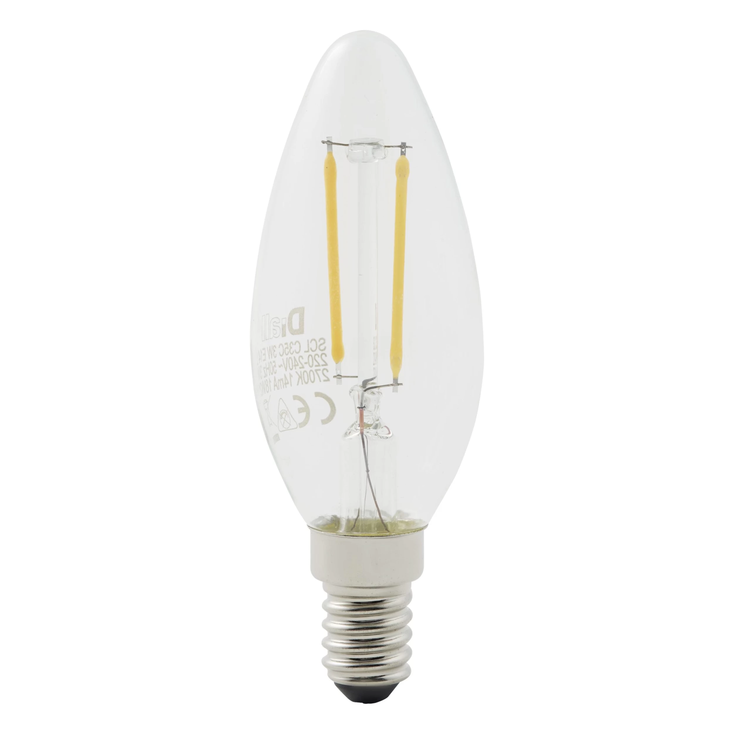 Diall 1.8W 250lm Clear Candle Warm White LED Filament Light Bulb, Pack Of 6 3 Diall 1.8W 250lm Clear Candle Warm White LED Filament Light Bulb, Pack Of 6