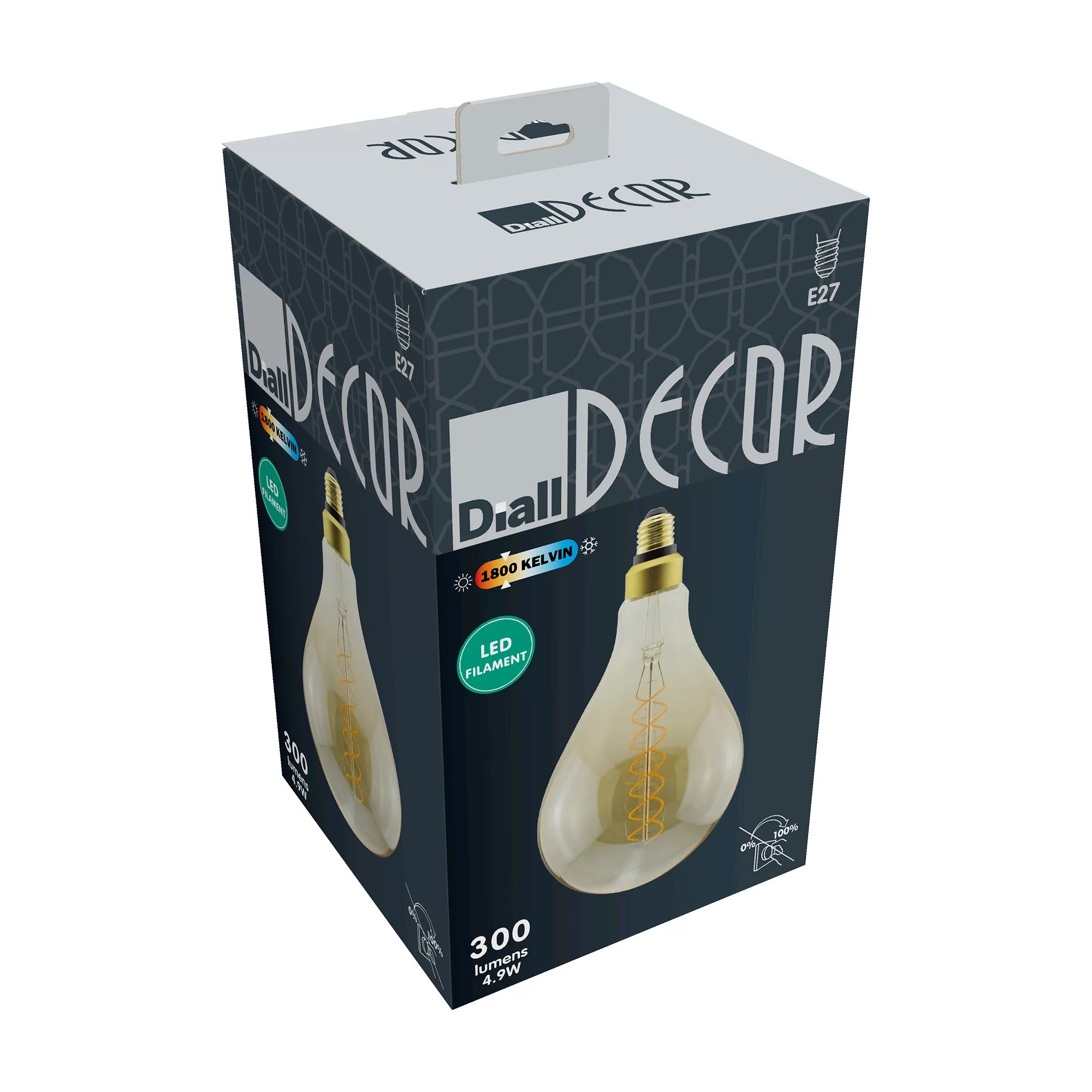 Diall 5W 300lm Balloon Warm White LED Filament Light Bulb 5 Diall 5W 300lm Balloon Warm White LED Filament Light Bulb - Image 3