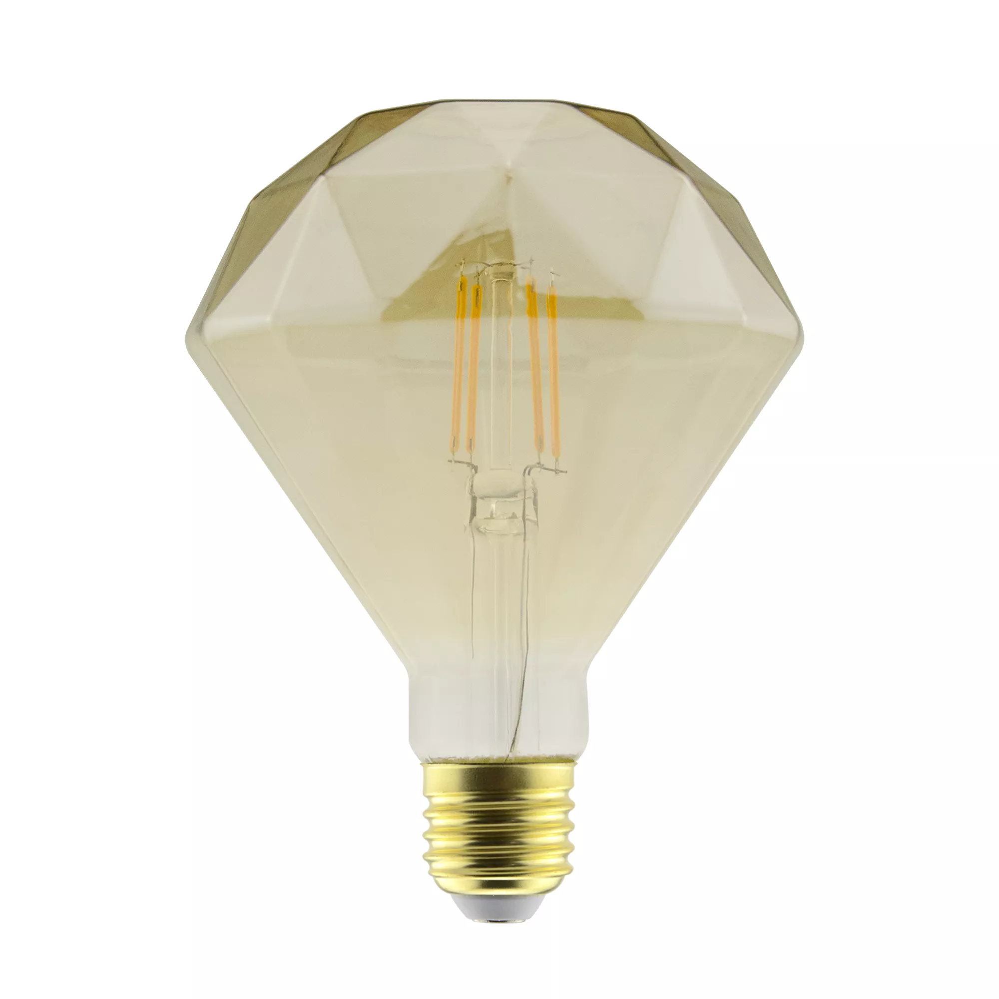 Diall E27 5.5W 470lm Amber Diamond Warm White LED Filament Light Bulb, (D)11cm 3 Diall E27 5.5W 470lm Amber Diamond Warm White LED Filament Light Bulb, (D)11cm