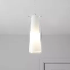 Dimonika White Chrome Effect Pendant Ceiling Light, (Dia)110mm