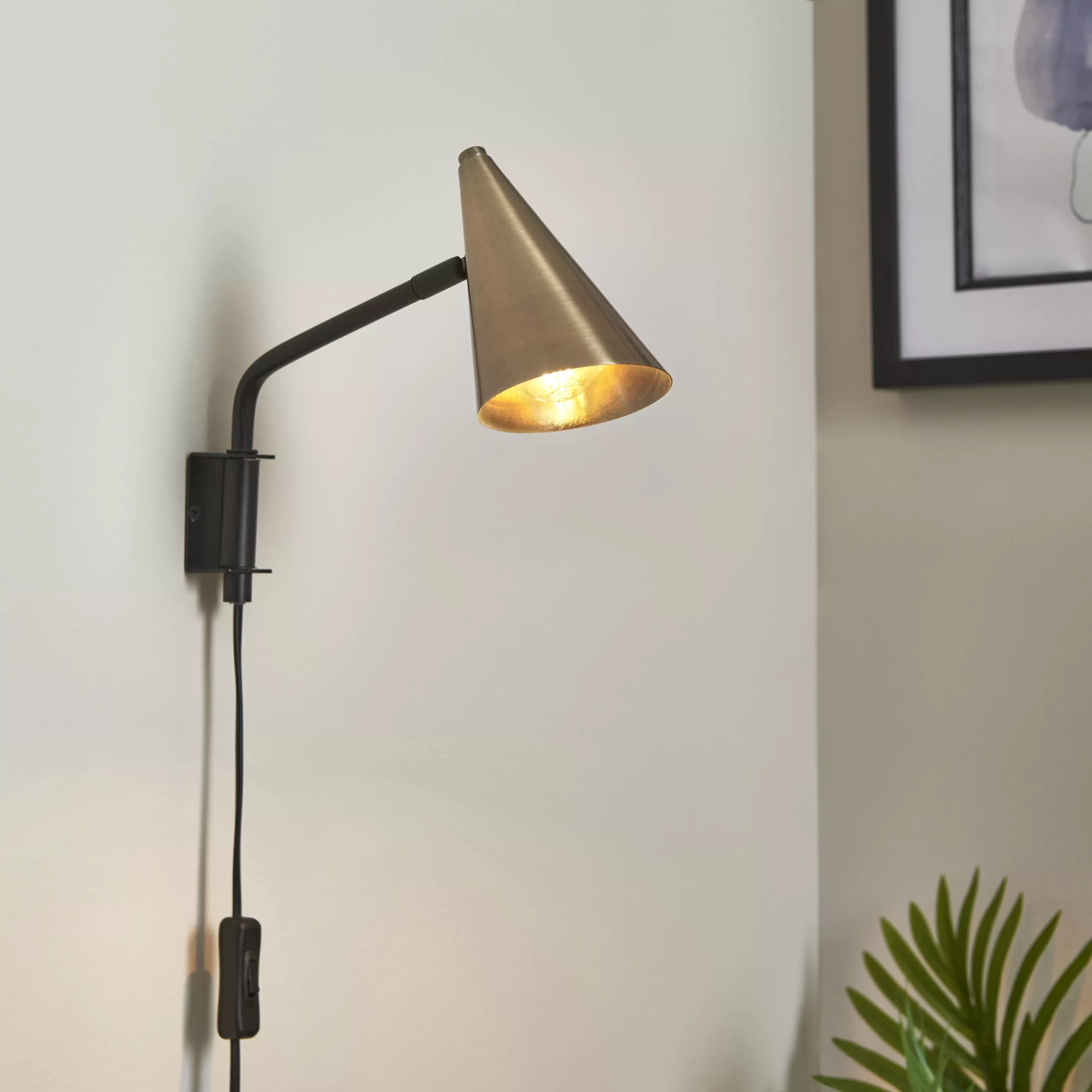 Dual Modern Matt Plug-in Wall Light 3 Dual Modern Matt Plug-in Wall Light