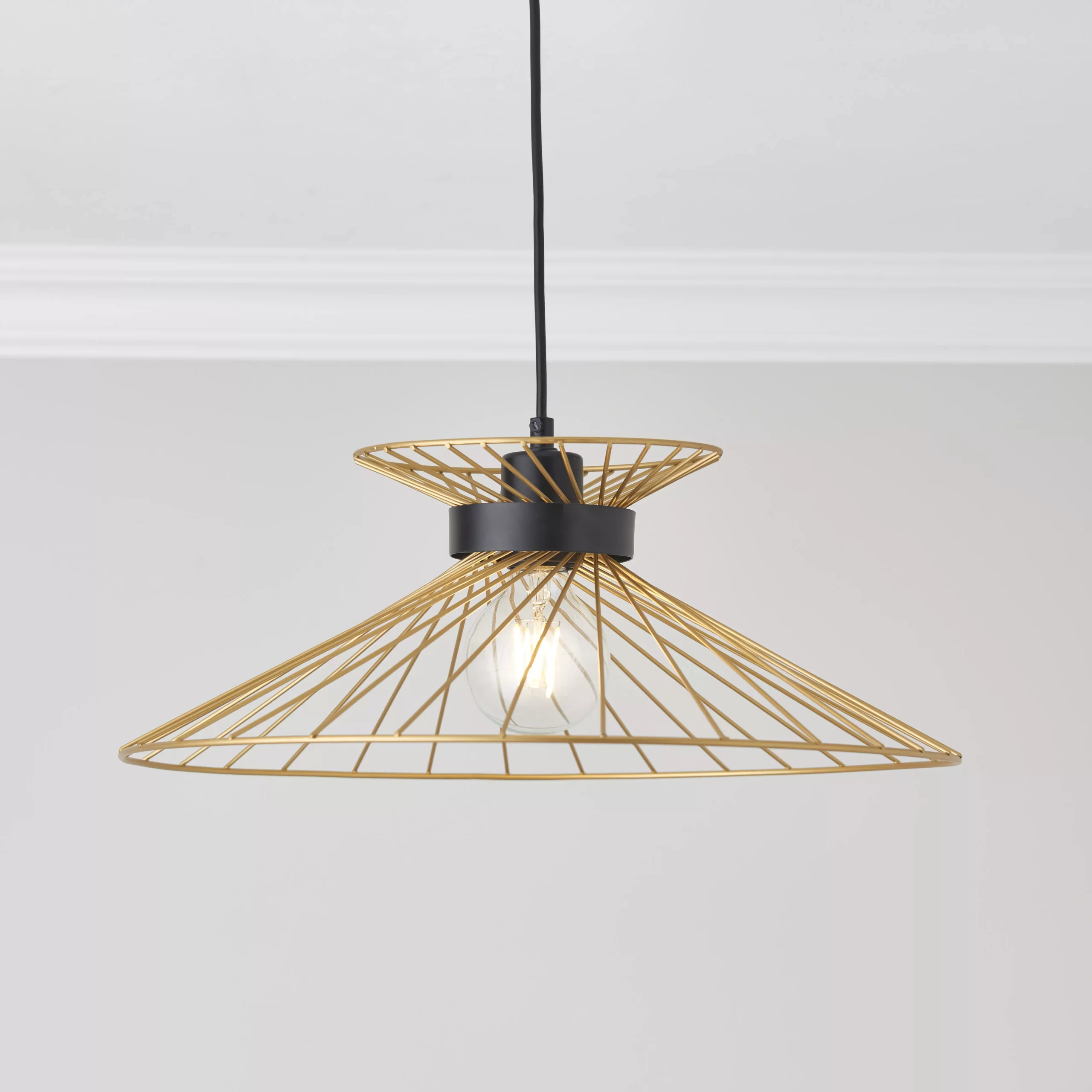 Eiffel Black & Gold Effect Pendant Ceiling Light, (Dia)450mm 3 Eiffel Black & Gold Effect Pendant Ceiling Light, (Dia)450mm