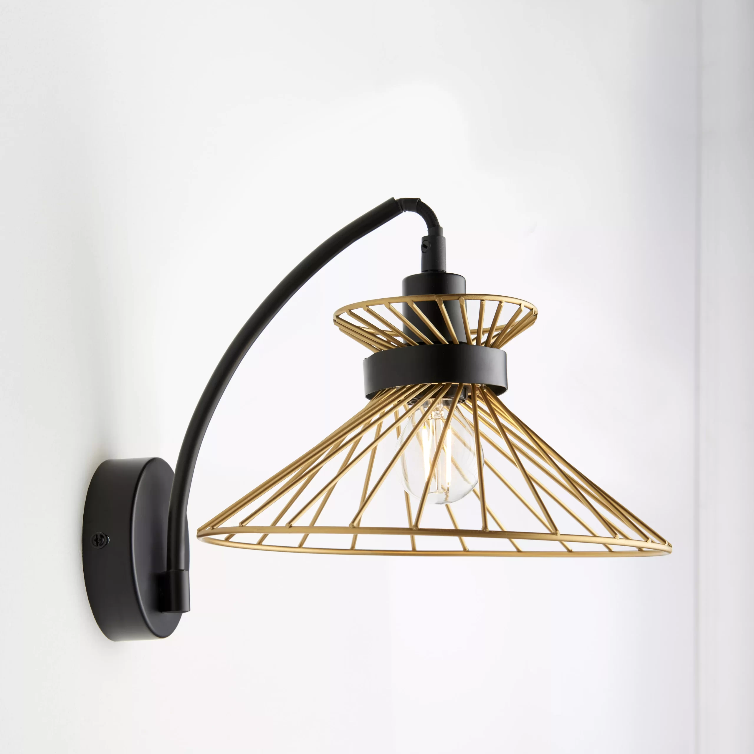 Eiffel Black & Gold Effect Wired Wall Light 3 Eiffel Black & Gold Effect Wired Wall Light