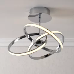 Endor Chrome Effect 3 Lamp Ceiling Light