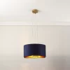 Eternal Matt Navy Gold Effect 3 Lamp Light Pendant, (Dia)430mm 2 Eternal Matt Navy Gold Effect 3 Lamp Light Pendant, (Dia)430mm -Professional Electrical Lighting Store eternal matt navy gold effect 3 lamp light pendant dia 430mm5014838965931 01c bq