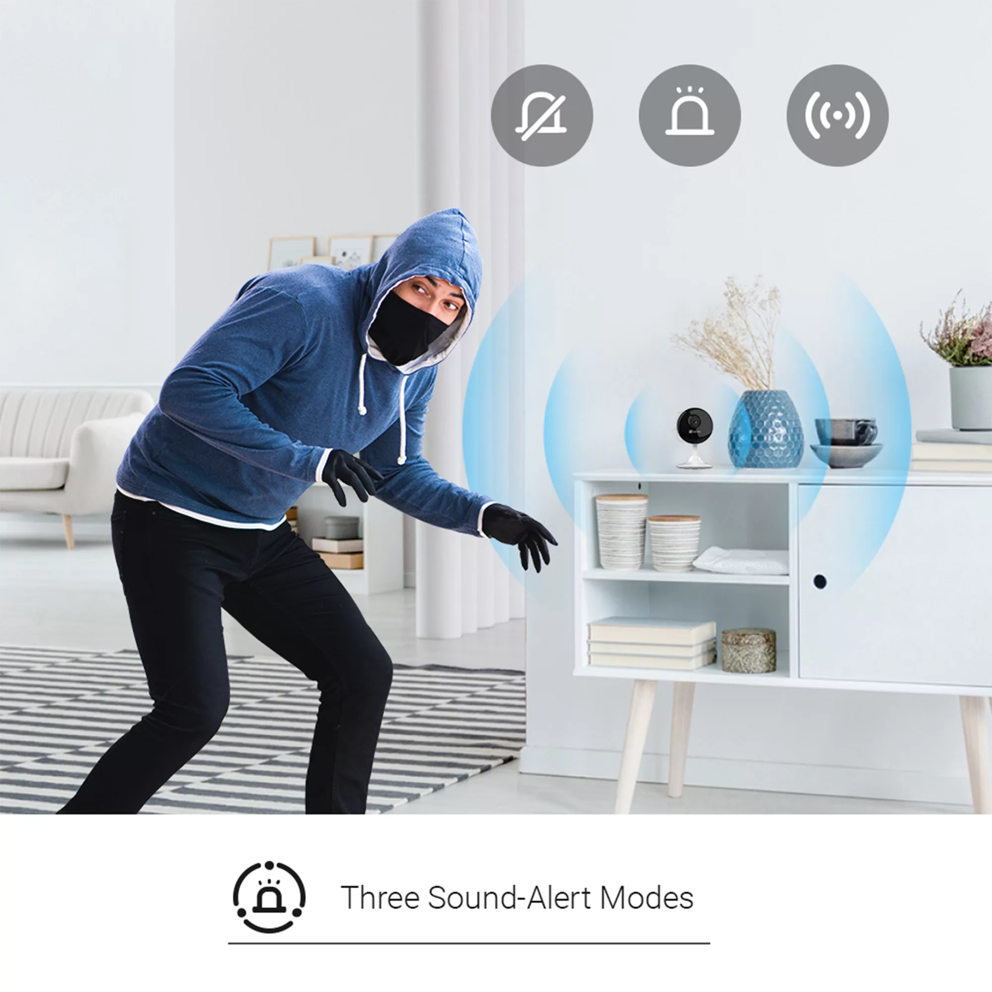 EZVIZ C1C-B Wireless Indoor Swivel Smart Camera In White 4 EZVIZ C1C-B Wireless Indoor Swivel Smart Camera In White - Image 2