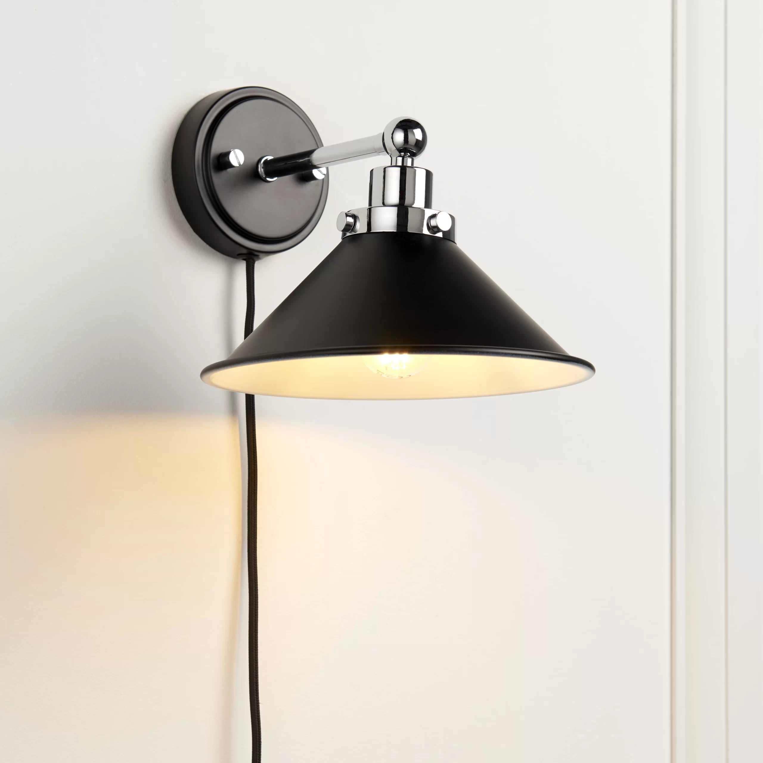 Getty Matt Black Plug-in Wall Light 3 Getty Matt Black Plug-in Wall Light