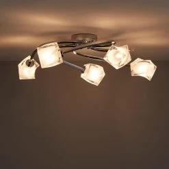 Glacies Chrome Effect 5 Lamp Ceiling Light