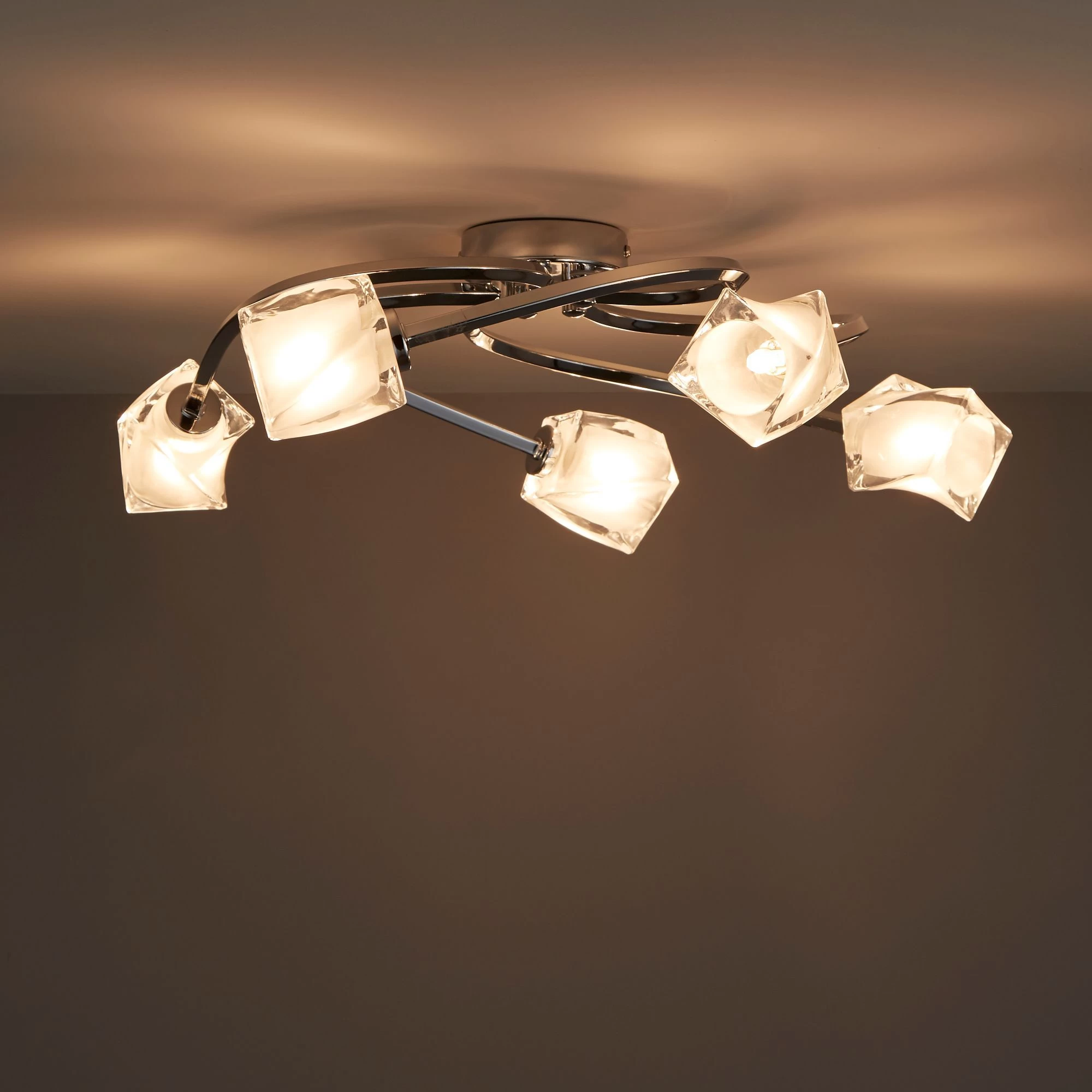 Glacies Chrome Effect 5 Lamp Ceiling Light 3 Glacies Chrome Effect 5 Lamp Ceiling Light