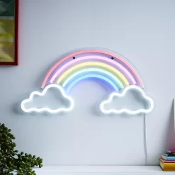 Glow Avira Neon Rainbow Matt Multicolour Wired Wall Light