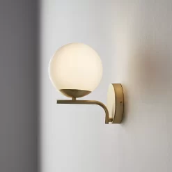 GoodHome Baldaz Matt Brass Effect Wall Light