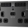 GoodHome Black Nickel 13A Flat Switched Double Screwless WiFi Extender Socket With USB 1 GoodHome Black Nickel 13A Flat Switched Double Screwless WiFi Extender Socket With USB -Professional Electrical Lighting Store goodhome black nickel 13a flat switched double screwless wifi extender socket with usb5059340135878 01c