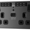 GoodHome Black Nickel 13A Switched Double WiFi Extender Socket With USB 2 GoodHome Black Nickel 13A Switched Double WiFi Extender Socket With USB -Professional Electrical Lighting Store goodhome black nickel 13a switched double wifi extender socket with usb5059340136158 01c