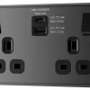 GoodHome Black Nickel Double 13A Switched Socket With USB X2 4.2A & Black Inserts 1 GoodHome Black Nickel Double 13A Switched Socket With USB X2 4.2A & Black Inserts -Professional Electrical Lighting Store goodhome black nickel double 13a switched socket with usb x2 4 2a black inserts5059340136141 01c