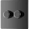 GoodHome Black Nickel Flat Profile Double 2 Way 400W Screwless Dimmer Switch 2 GoodHome Black Nickel Flat Profile Double 2 Way 400W Screwless Dimmer Switch -Professional Electrical Lighting Store goodhome black nickel flat profile double 2 way 400w screwless dimmer switch5059340133843 01c
