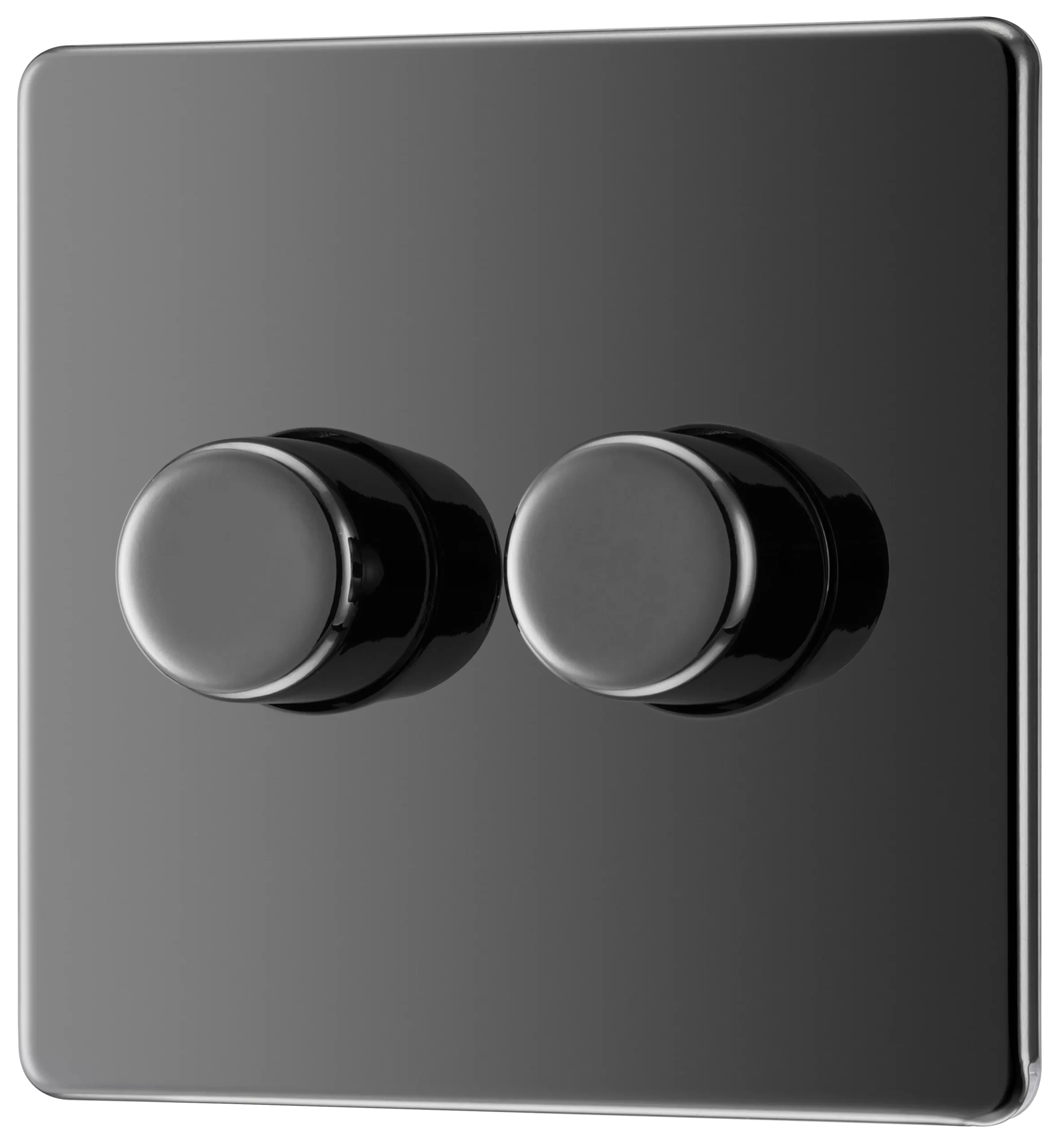 GoodHome Black Nickel Flat Profile Double 2 Way 400W Screwless Dimmer Switch 3 GoodHome Black Nickel Flat Profile Double 2 Way 400W Screwless Dimmer Switch