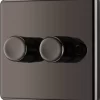 GoodHome Black Nickel Raised Rounded Profile Double 2 Way 400W Dimmer Switch 2 GoodHome Black Nickel Raised Rounded Profile Double 2 Way 400W Dimmer Switch -Professional Electrical Lighting Store goodhome black nickel raised rounded profile double 2 way 400w dimmer switch5059340135373 01c