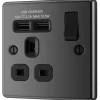 GoodHome Black Nickel Single 13A Switched Socket With USB X2 & Black Inserts 2 GoodHome Black Nickel Single 13A Switched Socket With USB X2 & Black Inserts -Professional Electrical Lighting Store goodhome black nickel single 13a switched socket with usb x2 black inserts5059340135533 01c