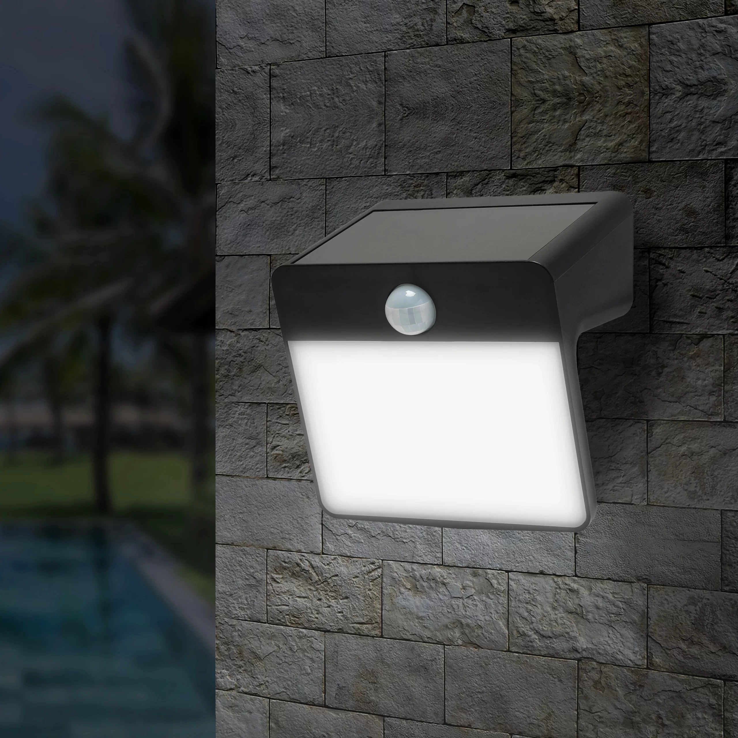 GoodHome Black Solar-powered Cold White Integrated LED Floodlight 150lm 5 GoodHome Black Solar-powered Cold White Integrated LED Floodlight 150lm - Image 3