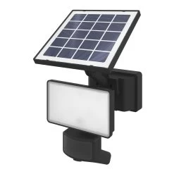 GoodHome Black Solar-powered Cool White Integrated LED Floodlight 800lm