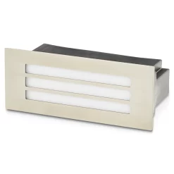 GoodHome Browning Stainless Steel Mains-powered Neutral White LED Rectangular Deck Light