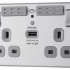 GoodHome Brushed Steel 13A Flat Switched Double Screwless WiFi Extender Socket With USB 1 GoodHome Brushed Steel 13A Flat Switched Double Screwless WiFi Extender Socket With USB -Professional Electrical Lighting Store goodhome brushed steel 13a flat switched double screwless wifi extender socket with usb5059340135755 01c