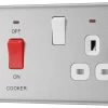 GoodHome Brushed Steel Cooker Switch & Socket With Neon & White Inserts 2 GoodHome Brushed Steel Cooker Switch & Socket With Neon & White Inserts -Professional Electrical Lighting Store goodhome brushed steel cooker switch socket with neon white inserts5059340132433 01c