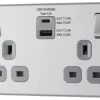 GoodHome Brushed Steel Double 13A Screwless Switched Socket With USB X2 4.2A & Grey Inserts 2 GoodHome Brushed Steel Double 13A Screwless Switched Socket With USB X2 4.2A & Grey Inserts -Professional Electrical Lighting Store goodhome brushed steel double 13a screwless switched socket with usb x2 4 2a grey inserts5059340135724 01c