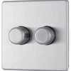 GoodHome Brushed Steel Flat Profile Double 2 Way 400W Screwless Dimmer Switch 1 GoodHome Brushed Steel Flat Profile Double 2 Way 400W Screwless Dimmer Switch -Professional Electrical Lighting Store goodhome brushed steel flat profile double 2 way 400w screwless dimmer switch5059340131818 01c