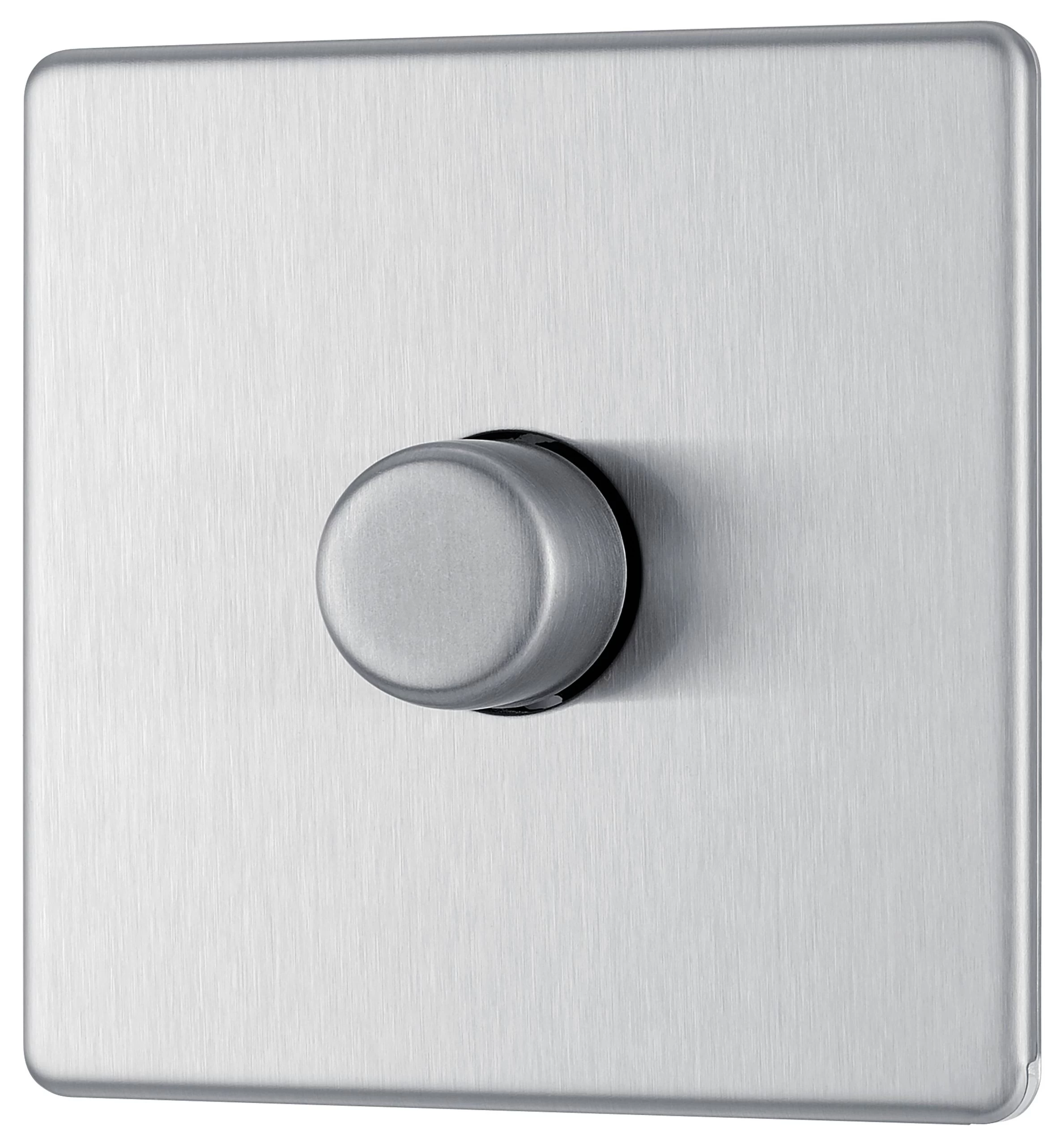 GoodHome Brushed Steel Flat Profile Single 2 Way 400W Screwless Dimmer Switch 3 GoodHome Brushed Steel Flat Profile Single 2 Way 400W Screwless Dimmer Switch