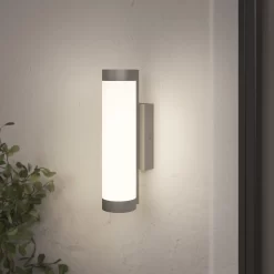 GoodHome Callisto Fixed Matt Dark Grey Mains-powered Integrated LED Outdoor Wall Light 1400lm (Dia)7.6cm