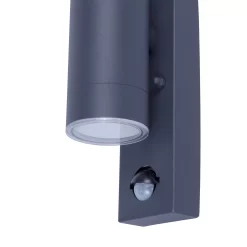 GoodHome Candiac Fixed Matt Dark Grey Integrated LED PIR Motion Sensor Outdoor Wall Light -Professional Electrical Lighting Store goodhome candiac fixed matt dark grey integrated led pir motion sensor outdoor wall light5059340247670 36c