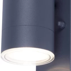 GoodHome Candiac Fixed Matt Dark Grey Integrated LED PIR Motion Sensor Outdoor Wall Light -Professional Electrical Lighting Store goodhome candiac fixed matt dark grey integrated led pir motion sensor outdoor wall light5059340247670 37c