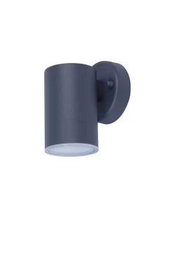 GoodHome Candiac Fixed Matt Dark Grey Mains-powered Integrated LED Outdoor Wall Light 380lm (Dia)6cm