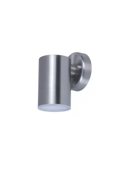 GoodHome Candiac Fixed Stainless Steel Mains-powered Integrated LED Outdoor Wall Light 380lm (Dia)6cm