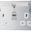 GoodHome Chrome 13A Flat Switched Double Screwless WiFi Extender Socket With USB 2 GoodHome Chrome 13A Flat Switched Double Screwless WiFi Extender Socket With USB -Professional Electrical Lighting Store goodhome chrome 13a flat switched double screwless wifi extender socket with usb5059340135816 01c