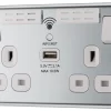 GoodHome Chrome 13A Raised Rounded Switched Double WiFi Extender Socket With USB 2 GoodHome Chrome 13A Raised Rounded Switched Double WiFi Extender Socket With USB -Professional Electrical Lighting Store goodhome chrome 13a raised rounded switched double wifi extender socket with usb5059340136110 01c